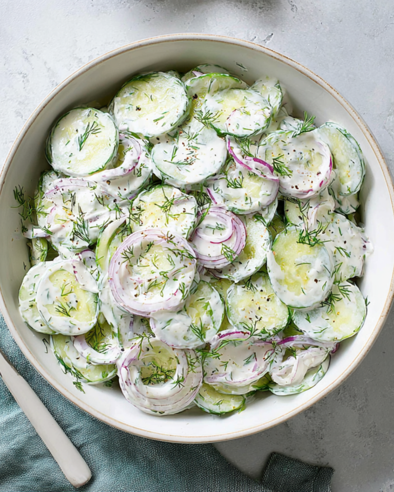 Gurkensalat mit Dill-Dressing – frisch, cremig und schnell gemacht